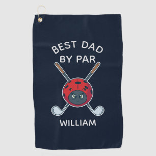 Golf Bug Best Dad By Par Fathers Day Personalised Golf Towel