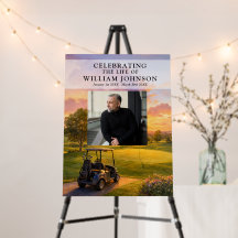 Golf Buggy Celebration of Life Photo Welcome Sign