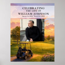 Golf Buggy Celebration of Life Photo Welcome Sign