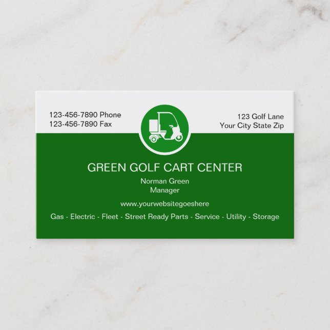 Golf Business Cards (Front)