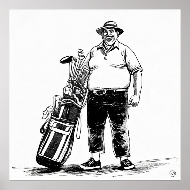 Golf Caddie - Golf Art Print (Front)