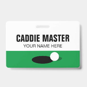 Golf Caddie Master reversible clip on name badge ID Badge