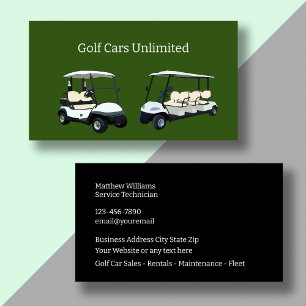 Golf Car Rental And Service Business Cards