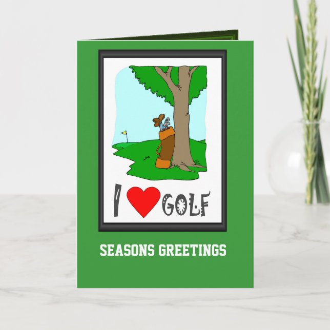 Golf cards, I love golf Holiday Card (Front)