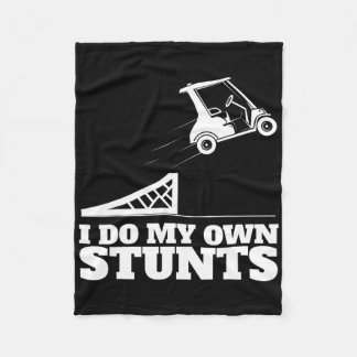 Golf Cart Accident I Do My Own Stunts Fun Present  Fleece Blanket