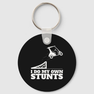 Golf Cart Accident I Do My Own Stunts Fun Present  Key Ring