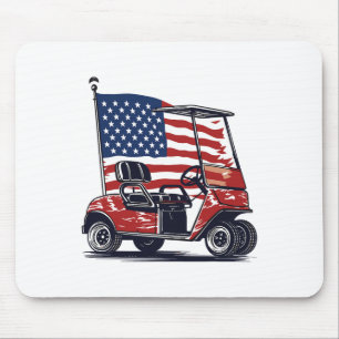 Golf Cart American Flag 4th Of July Sport Patrioti Mouse Mat