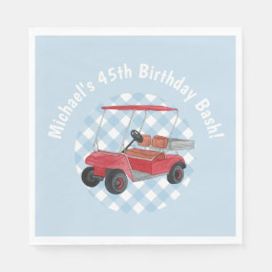 Golf Cart Blue White Preppy Country Club Napkin