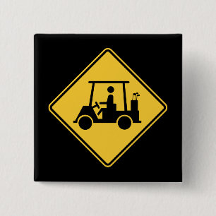 Golf Cart Caution Sign 15 Cm Square Badge