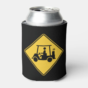Golf Cart Caution Sign Can Cooler