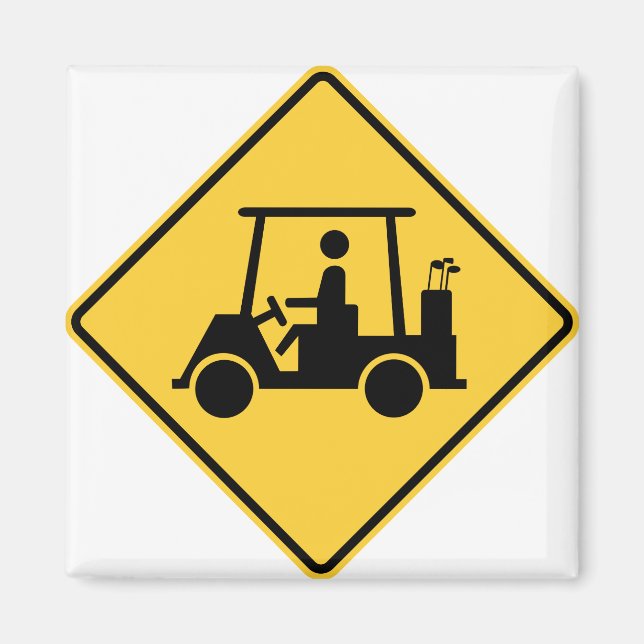 Golf Cart Caution Sign Magnet (Front)