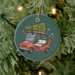 Golf Cart Christmas Tree Golf Lover Gift Ceramic Tree Decoration