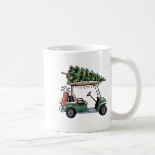 Golf Cart Christmas Tree Lights Golfing Golfer Fun Coffee Mug