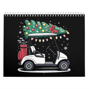 Golf Cart Christmas Tree Lights Xmas Sport Golfer  Calendar