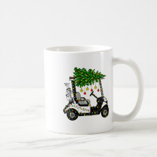 Golf Cart Christmas Tree Lights Xmas Sport Golfer Coffee Mug
