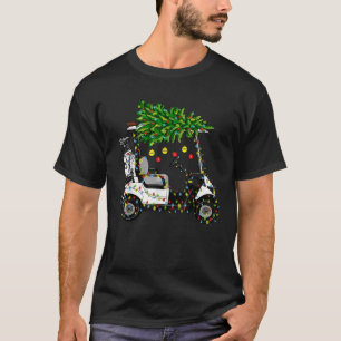 Golf Cart Christmas Tree Lights Xmas Sport Golfer  T-Shirt