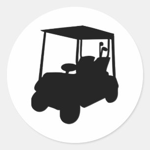 Golf Cart Classic Round Sticker