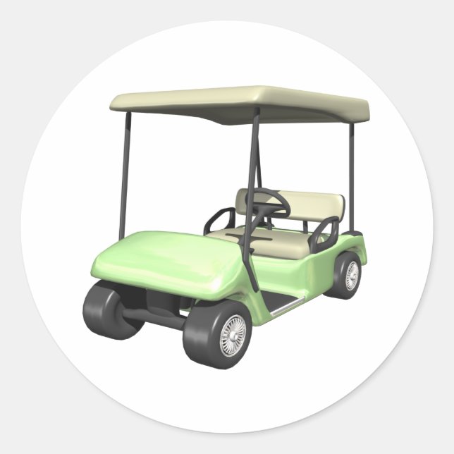Golf Cart Classic Round Sticker (Front)