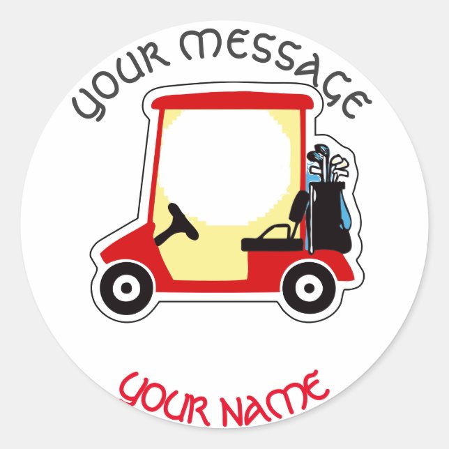 Golf cart classic round sticker (Front)