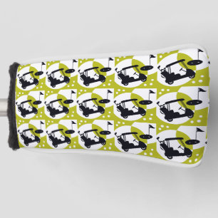 Golf cart, clubs, & greens golf head cover