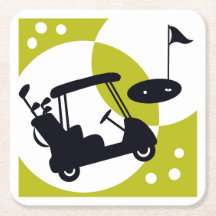 Golf cart, clubs, & greens
