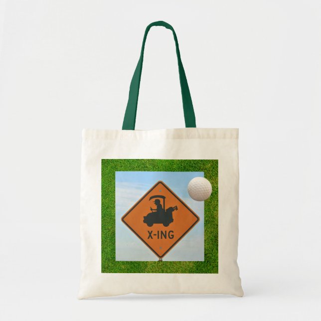 Golf Cart Crossing Tote Bag (Front)