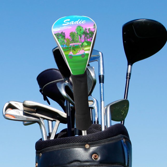 Golf Cart Cute Cavalier King Charles Spaniel Name Golf Head Cover (Creator Uploaded)