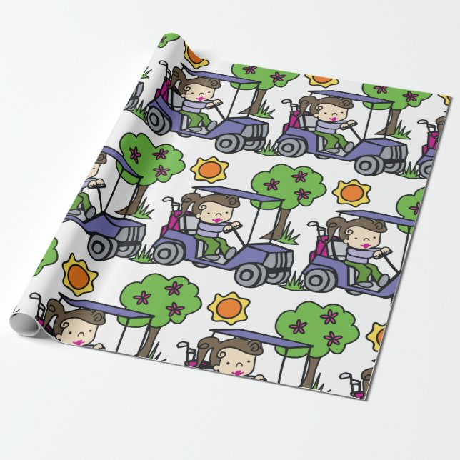 Golf Cart Driver Wrapping Paper (Unrolled)