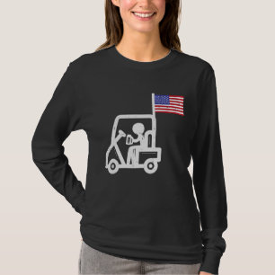 Golf Cart Flag Beer Funny Golfing Drinking Golfer T-Shirt