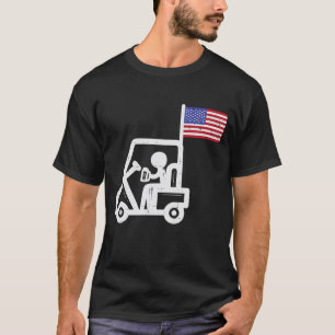 Golf Cart Flag Beer Funny Golfing Drinking Golfer  T-Shirt