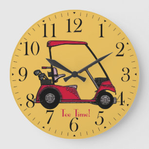 Golf Cart for the Golfer Large Clock