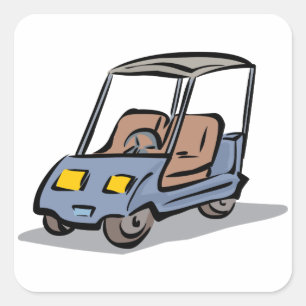 Golf Cart Fun Sports Vehicle Square Sticker