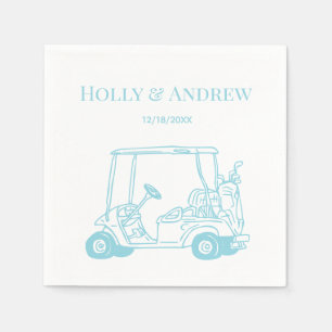 Golf Cart Golf Bag Golf Clubs Wedding DIY Colour R Napkin