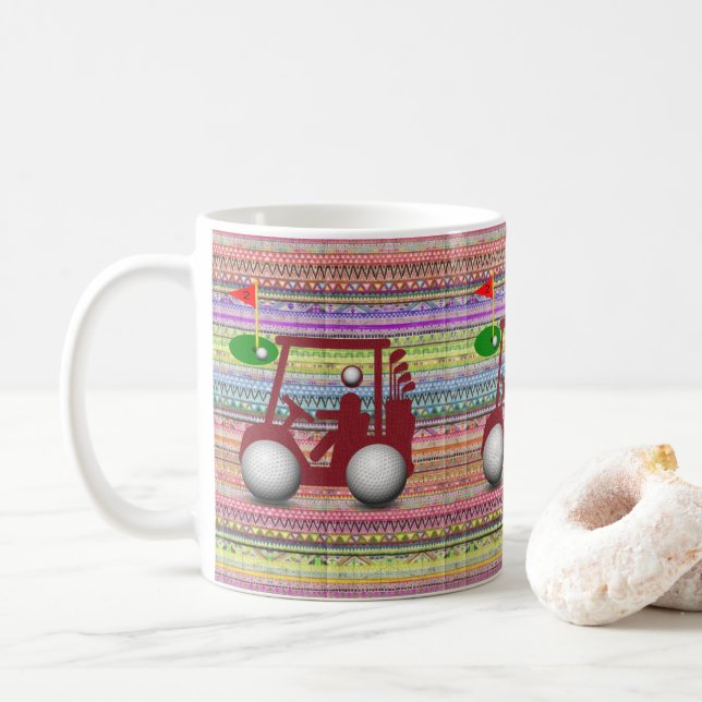 Golf Cart Golf Balls Mug (With Donut)