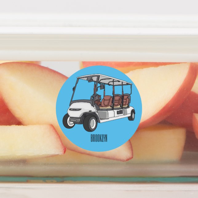 Golf cart / golf buggy cartoon illustration (Affixed)