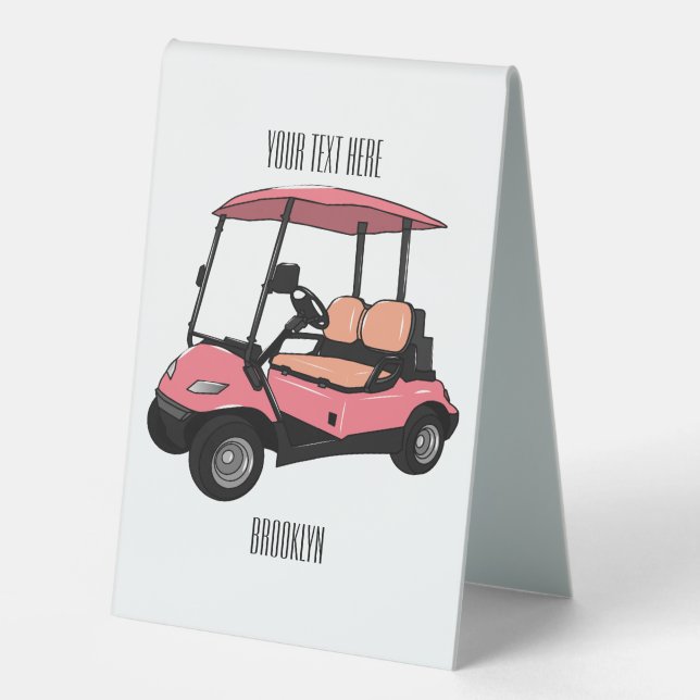 Golf cart / golf buggy cartoon illustration (Front)