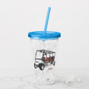 Golf cart / golf buggy cartoon illustration  acrylic tumbler