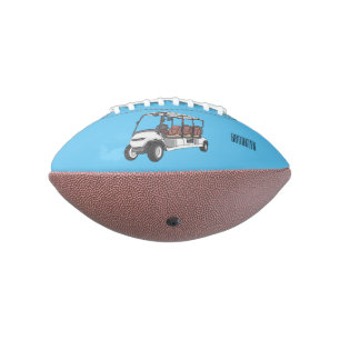 Golf cart / golf buggy cartoon illustration american football