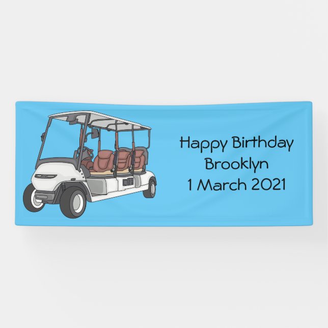 Golf cart / golf buggy cartoon illustration  banner (Horizontal)