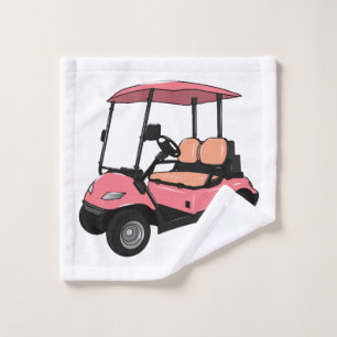 Golf cart / golf buggy cartoon illustration bath towel set