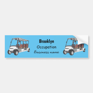Golf cart / golf buggy cartoon illustration bumper sticker