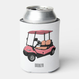 Golf cart / golf buggy cartoon illustration can cooler