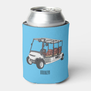 Golf cart / golf buggy cartoon illustration can cooler