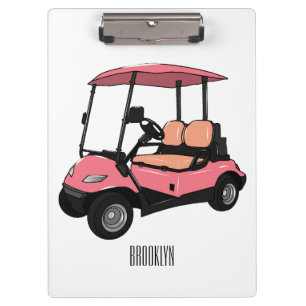 Golf cart / golf buggy cartoon illustration clipboard
