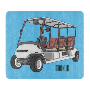 Golf cart / golf buggy cartoon illustration cutting board