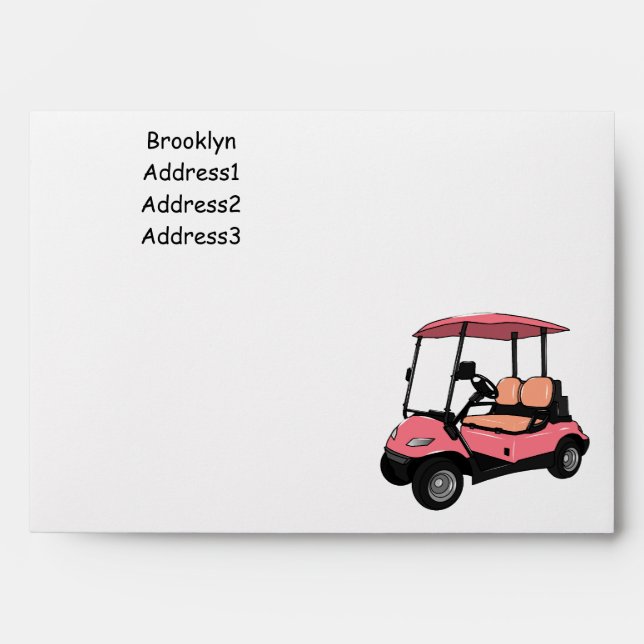 Golf cart / golf buggy cartoon illustration envelope (Front)