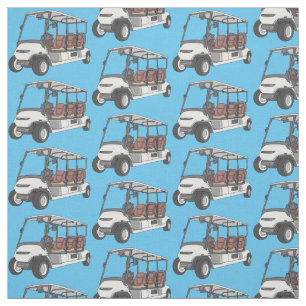 Golf cart / golf buggy cartoon illustration fabric