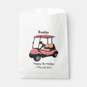 Golf cart / golf buggy cartoon illustration favour bags