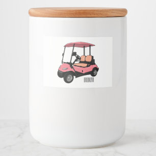 Golf cart / golf buggy cartoon illustration food label