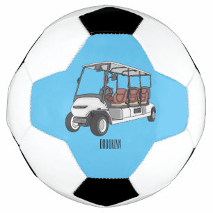 Golf cart / golf buggy cartoon illustration football